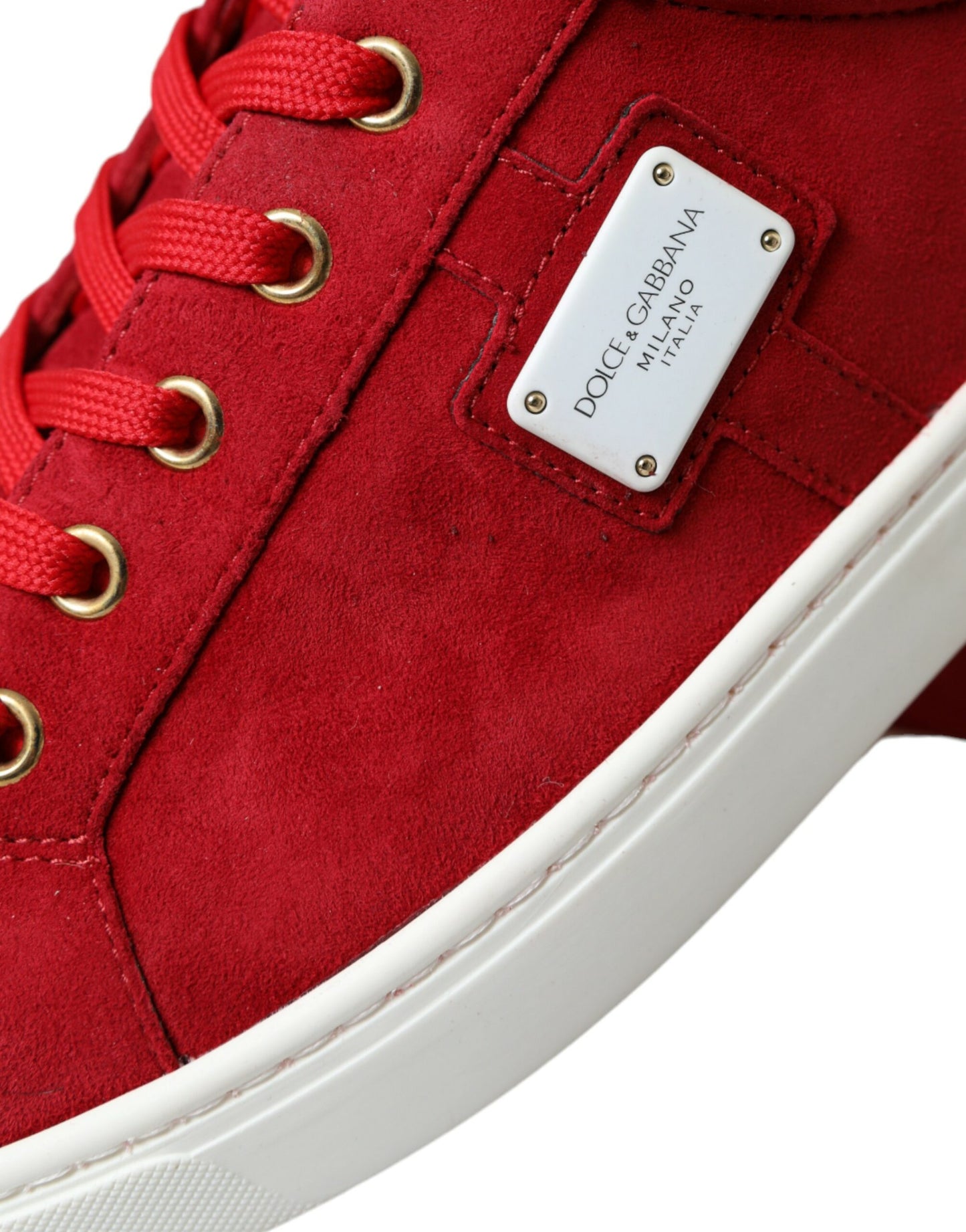 Dolce &amp; Gabbana Elegant leather sneakers in red and white