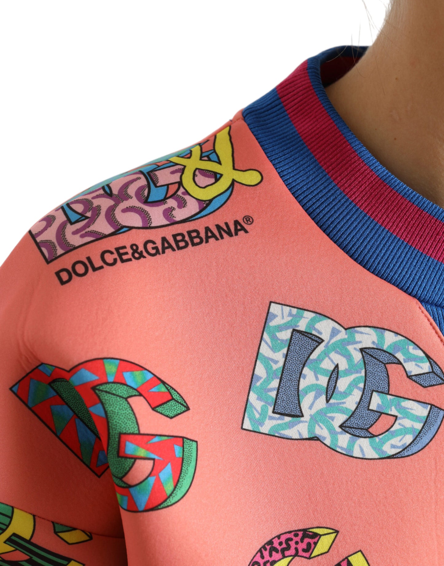 Dolce &amp; Gabbana lohenpunainen pyöreäkaula-logoinen collegepaita