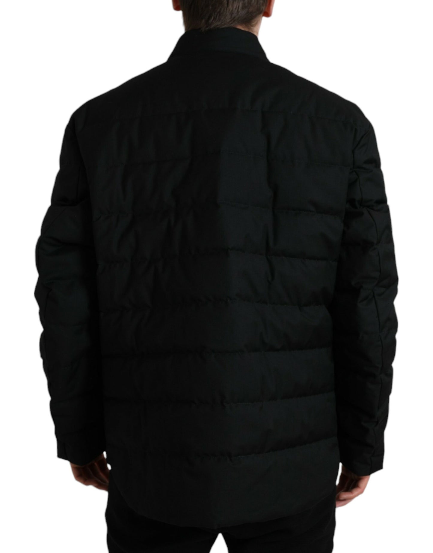 Dolce & Gabbana Elegante schwarze wattierte Parka-Jacke