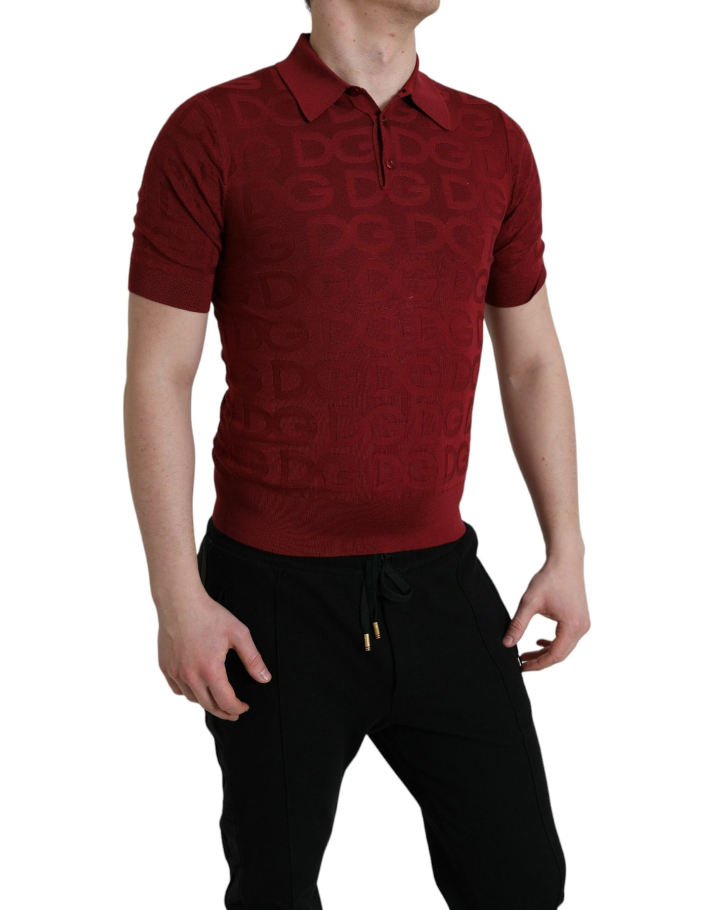 Dolce &amp; Gabbana Elegant polo shirt in maroon silk