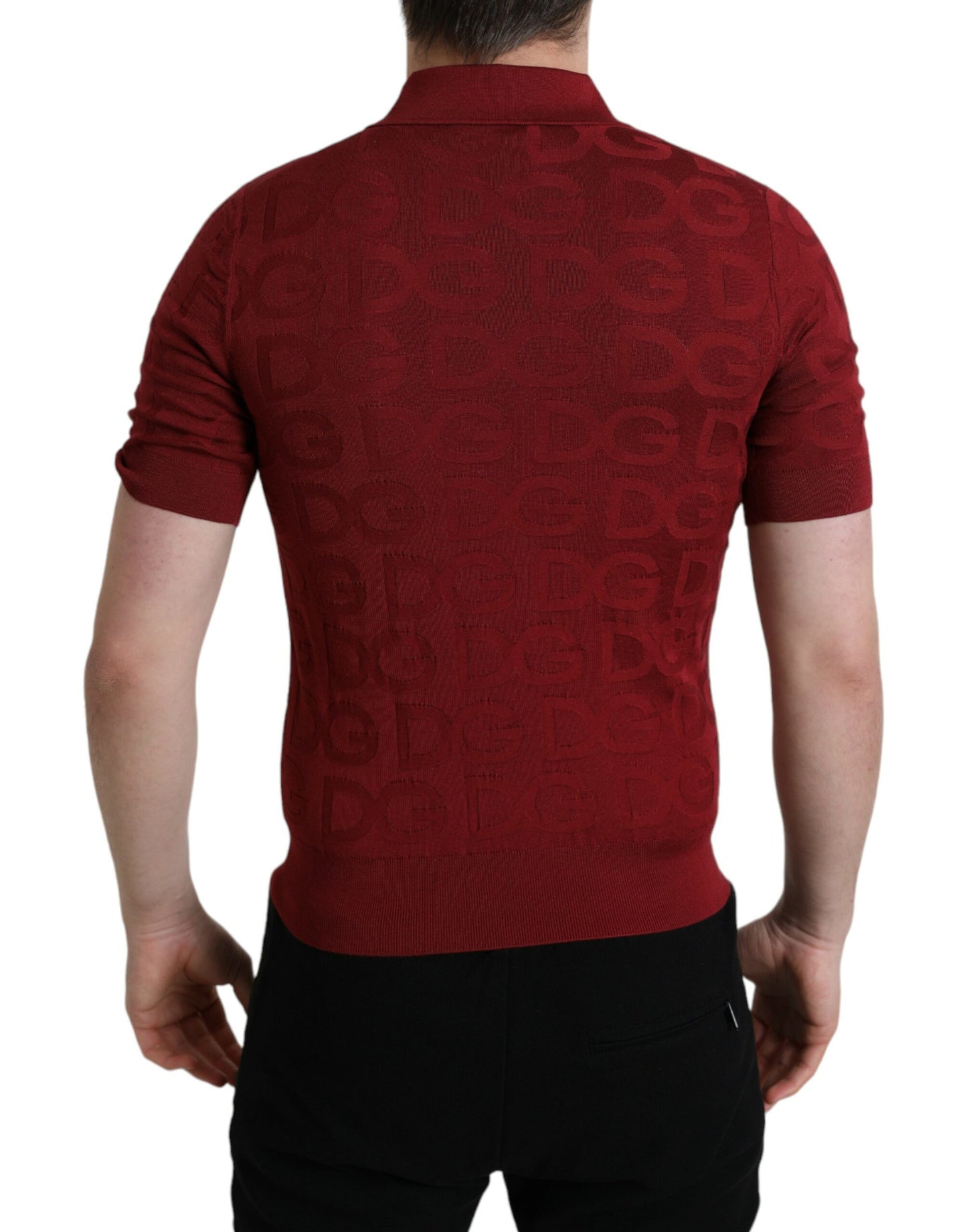 Dolce &amp; Gabbana Elegant polo shirt in maroon silk