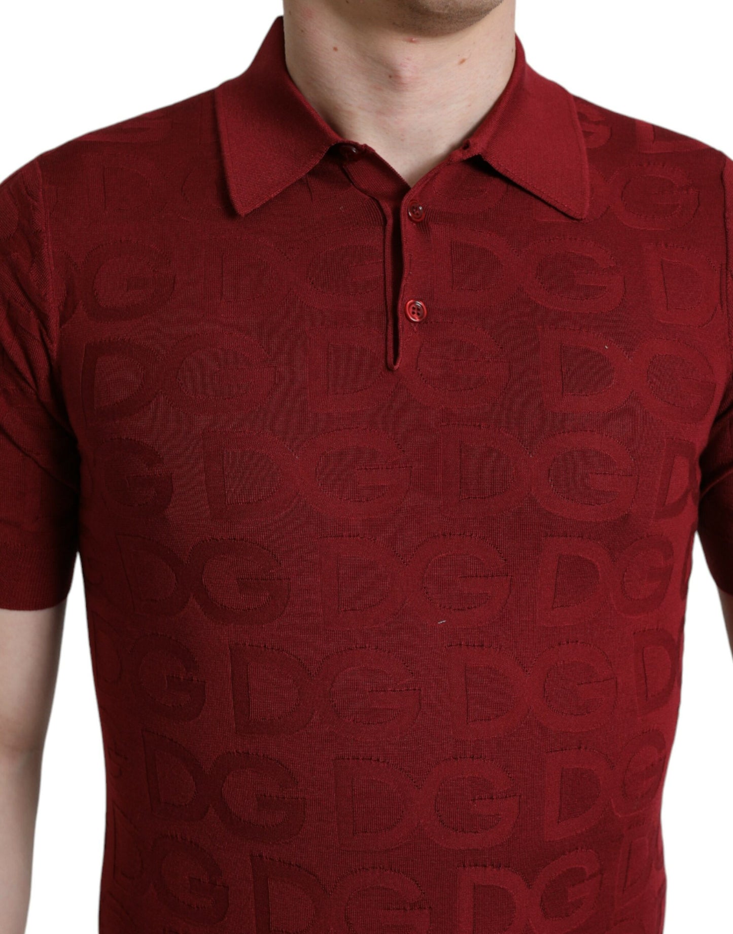 Dolce &amp; Gabbana Elegant polo shirt in maroon silk