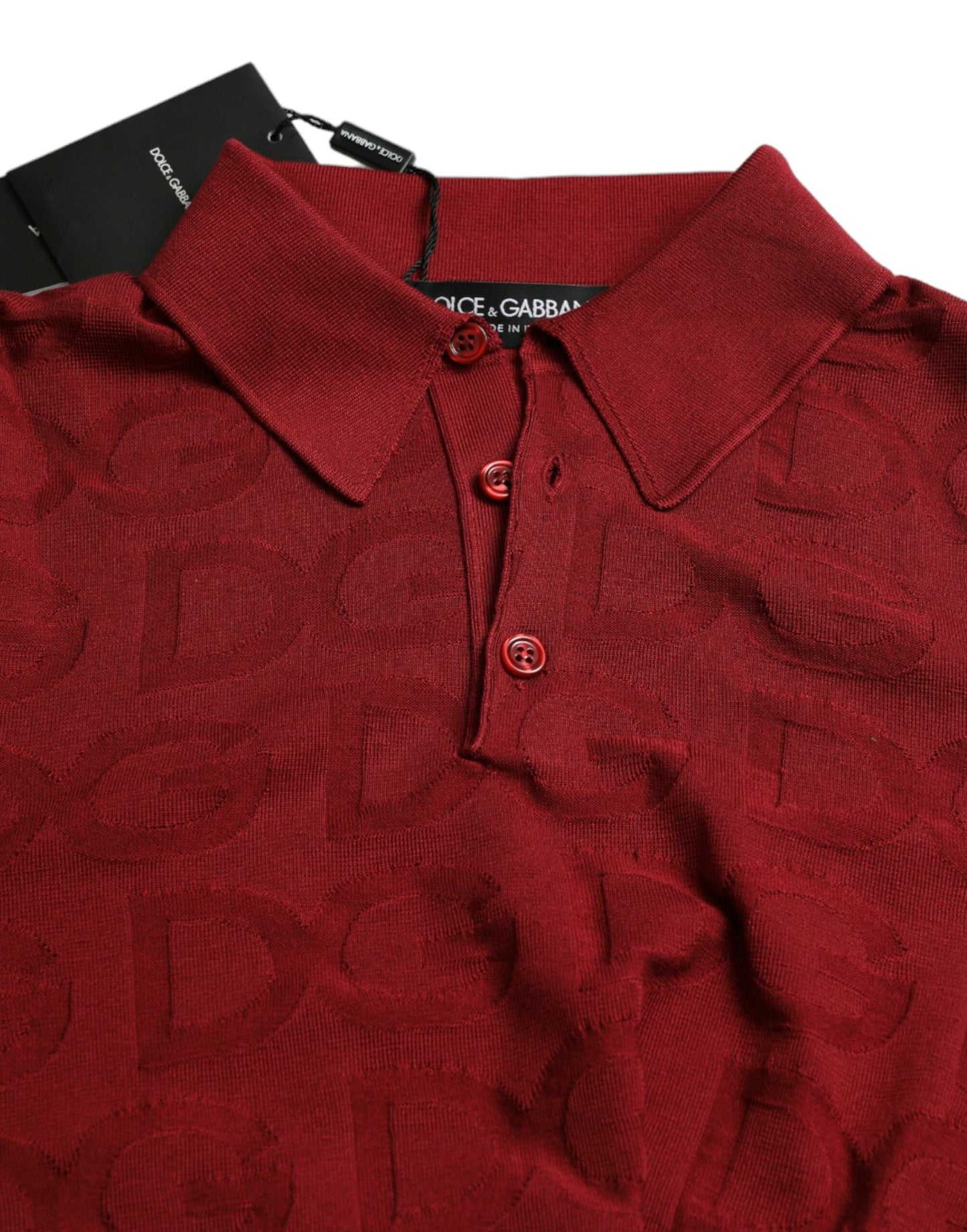 Dolce &amp; Gabbana Elegant polo shirt in maroon silk