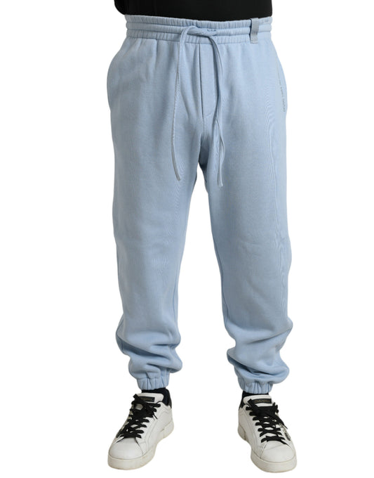 Dolce &amp; Gabbana Elegant light blue cotton blend jogging pants