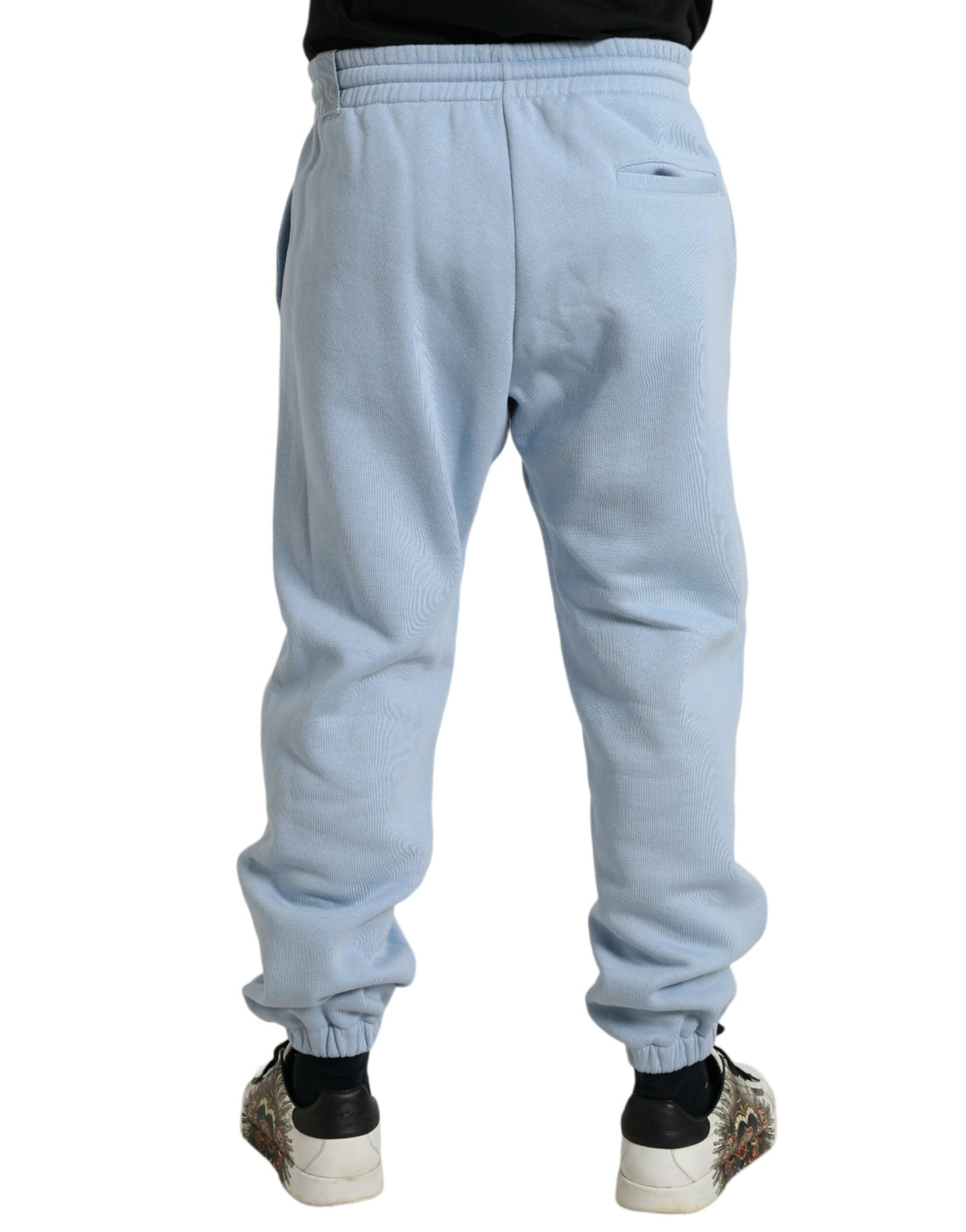 Dolce &amp; Gabbana Elegant light blue cotton blend jogging pants