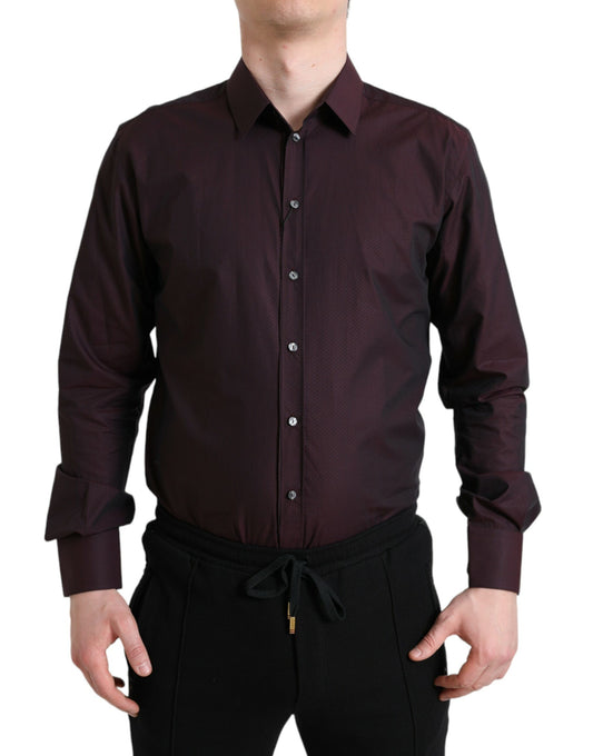 Dolce &amp; Gabbana Elegant Maroon Martini Shirt