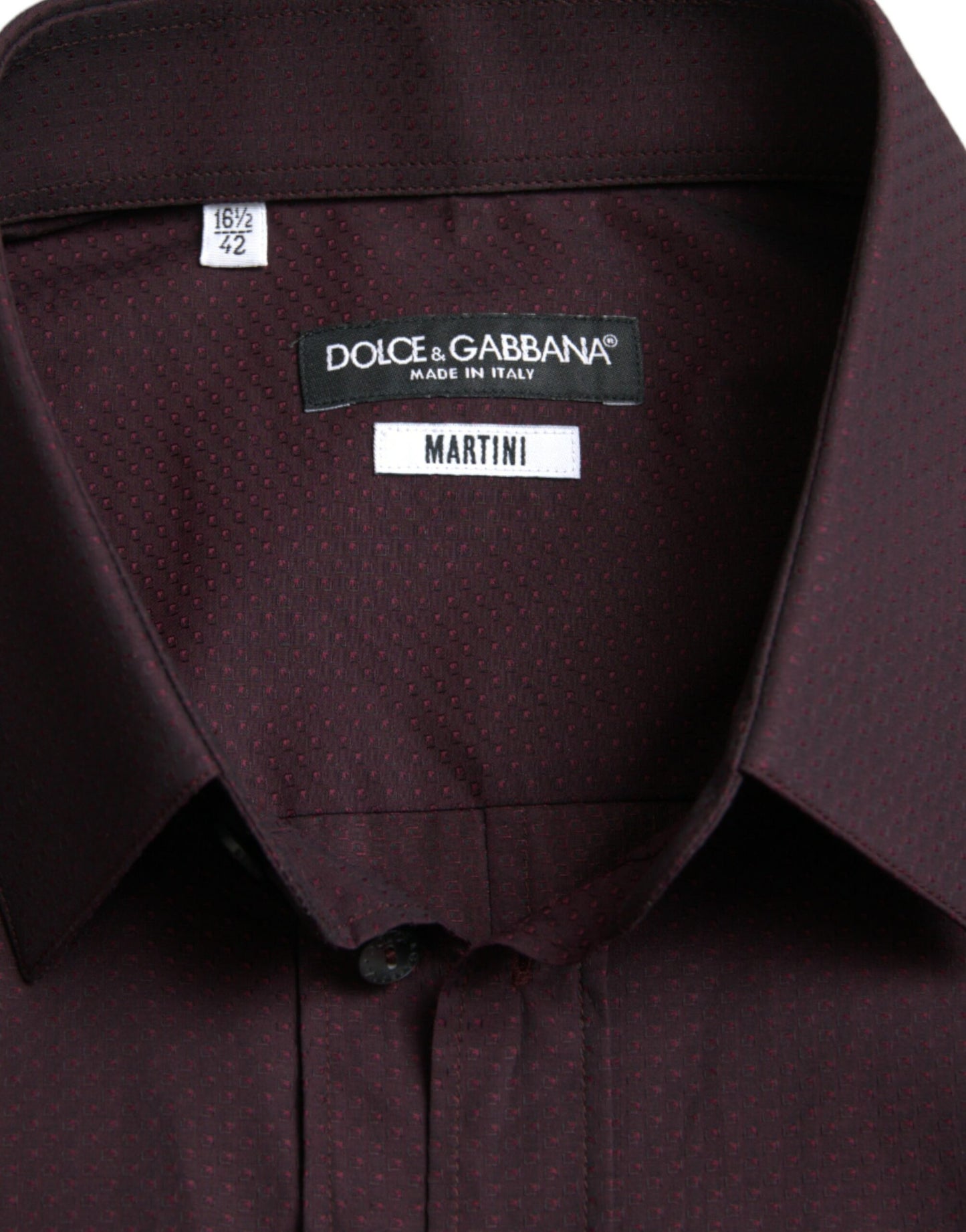 Dolce &amp; Gabbana Elegant Maroon Martini -paita