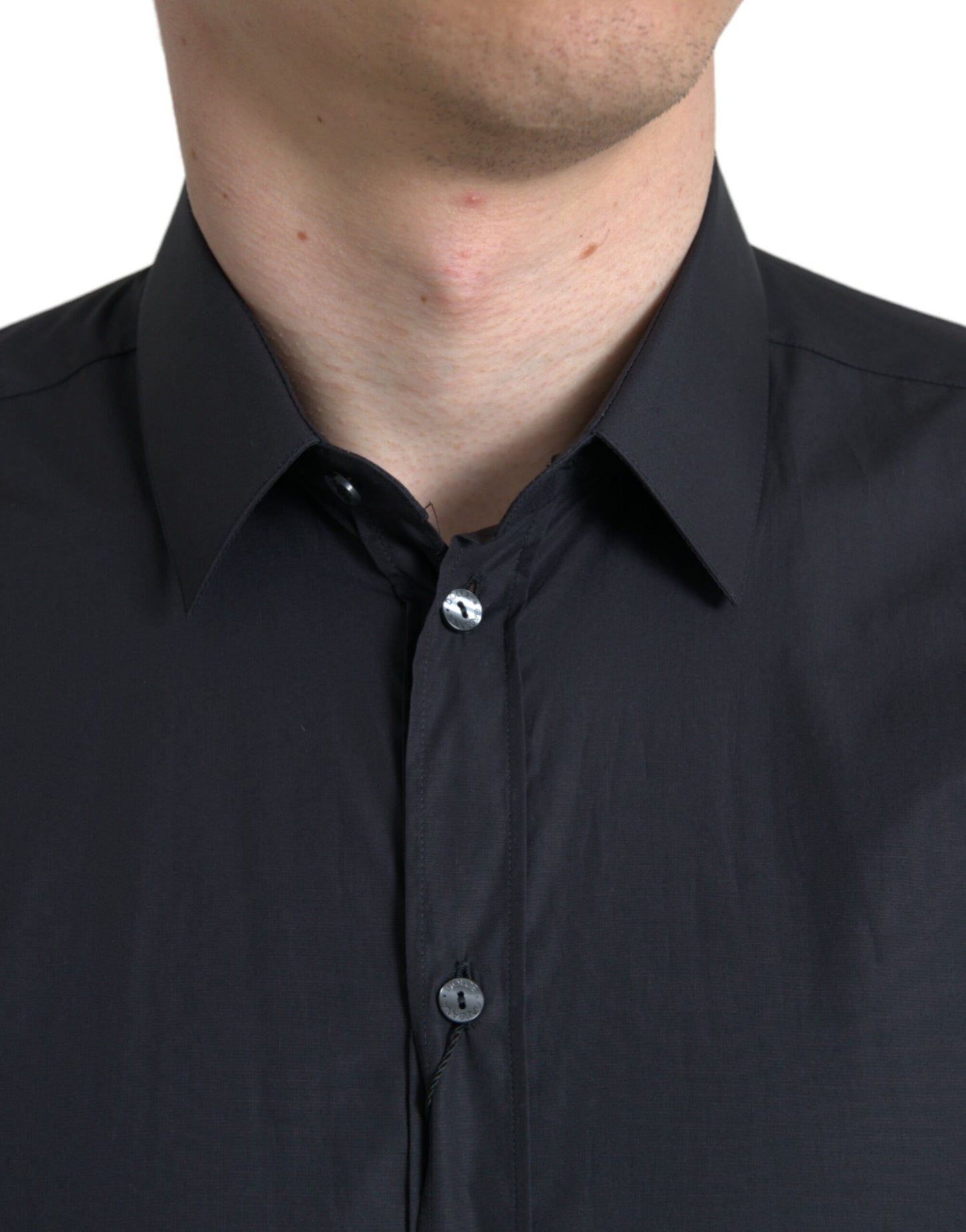 Dolce &amp; Gabbana Elegant navy blue slim fit shirt