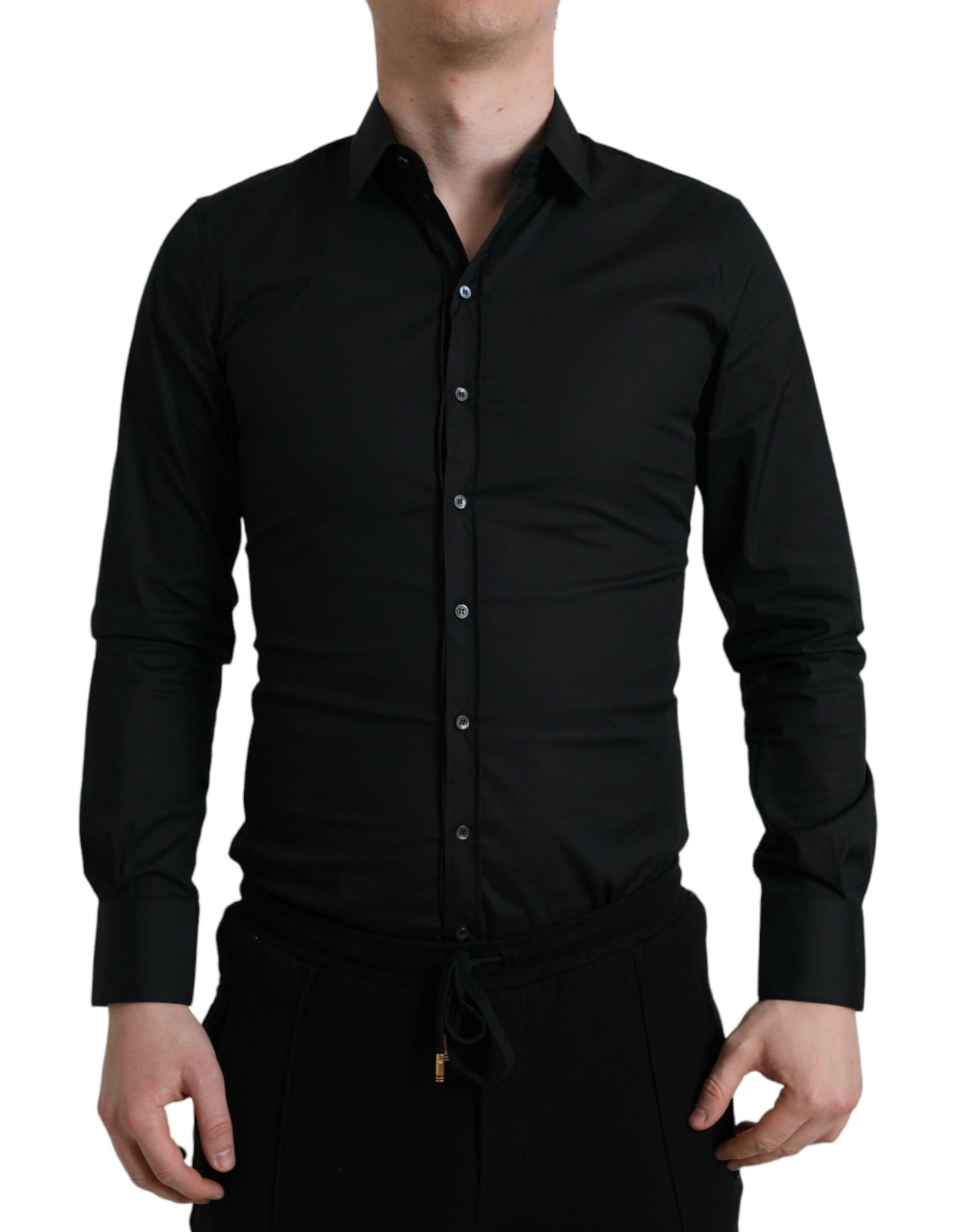 Dolce &amp; Gabbana Elegant Black Slim Fit Italian Shirt