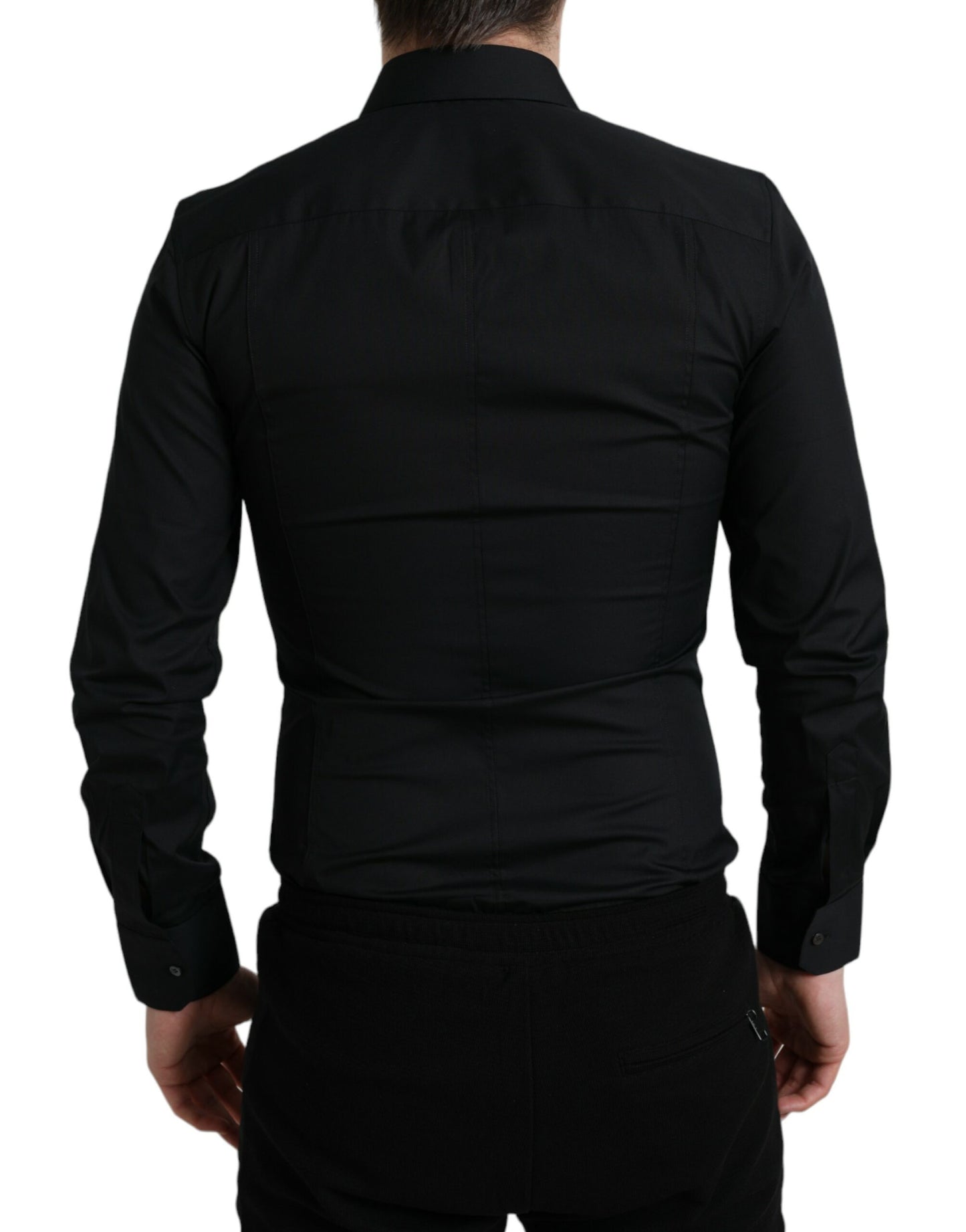 Dolce &amp; Gabbana Elegant Black Slim Fit Italian Shirt