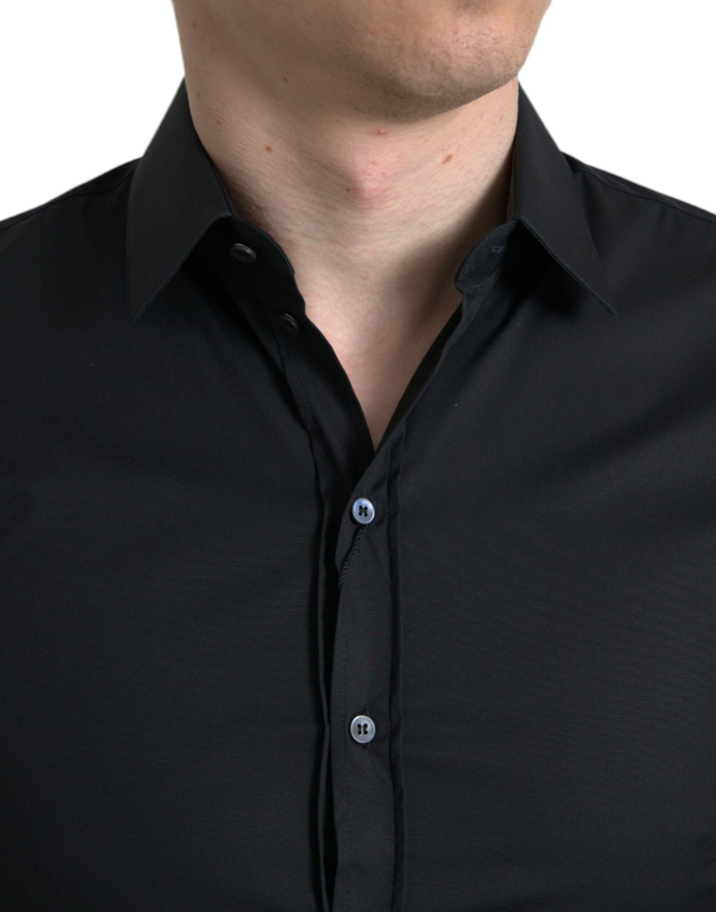 Dolce &amp; Gabbana Elegant Black Slim Fit Italian Shirt