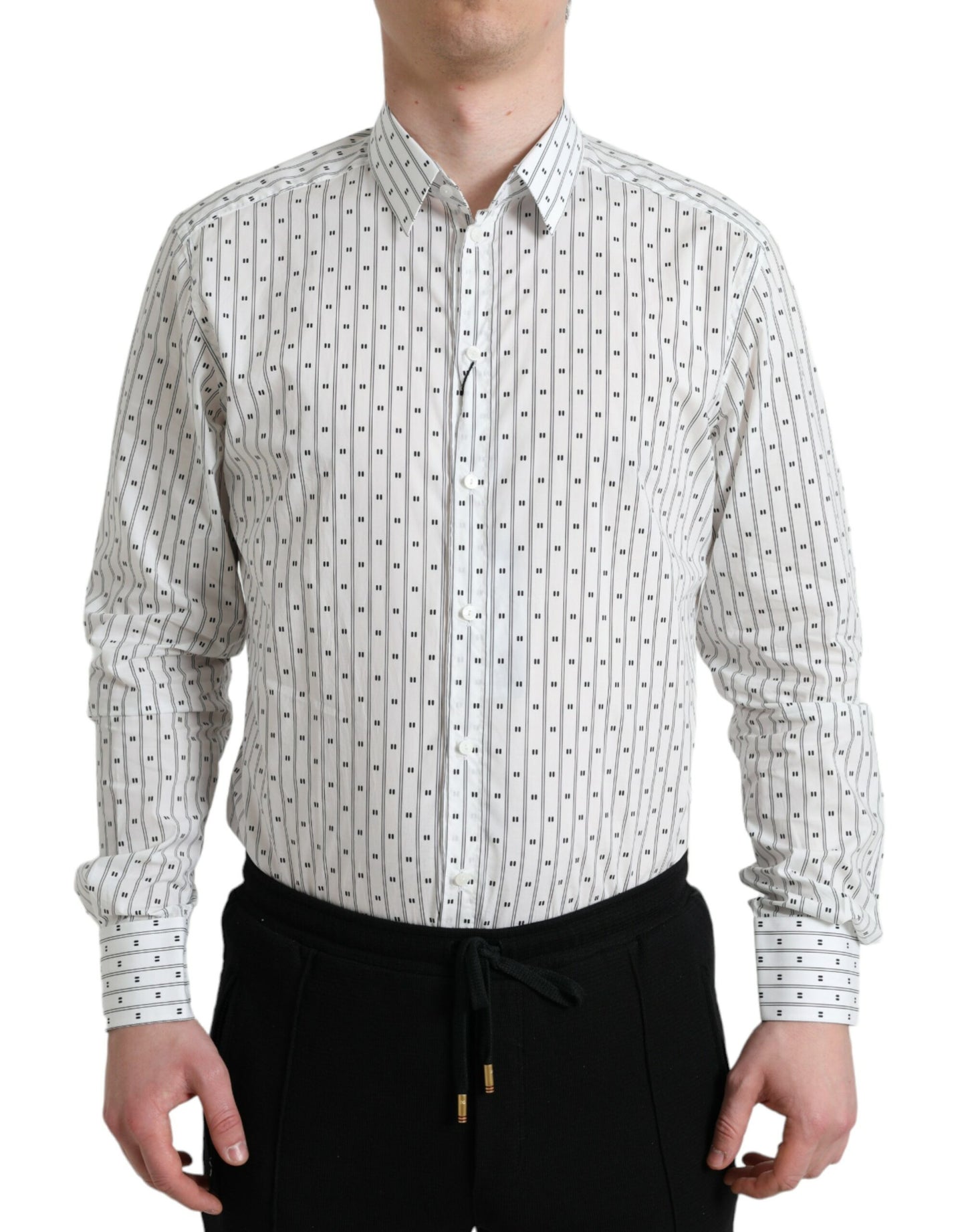 Dolce & Gabbana Elegantes weißes Slim Fit Hemd aus Baumwolle