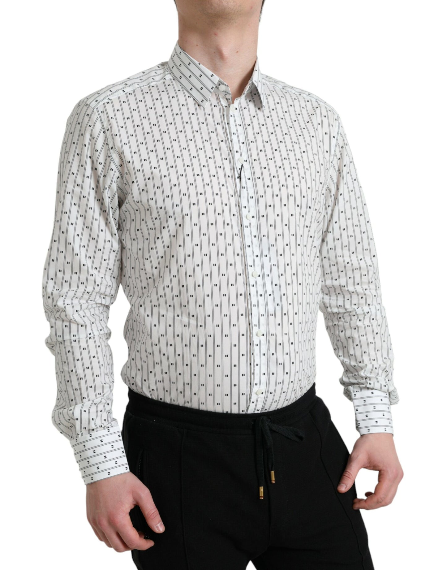 Dolce & Gabbana Elegantes weißes Slim Fit Hemd aus Baumwolle