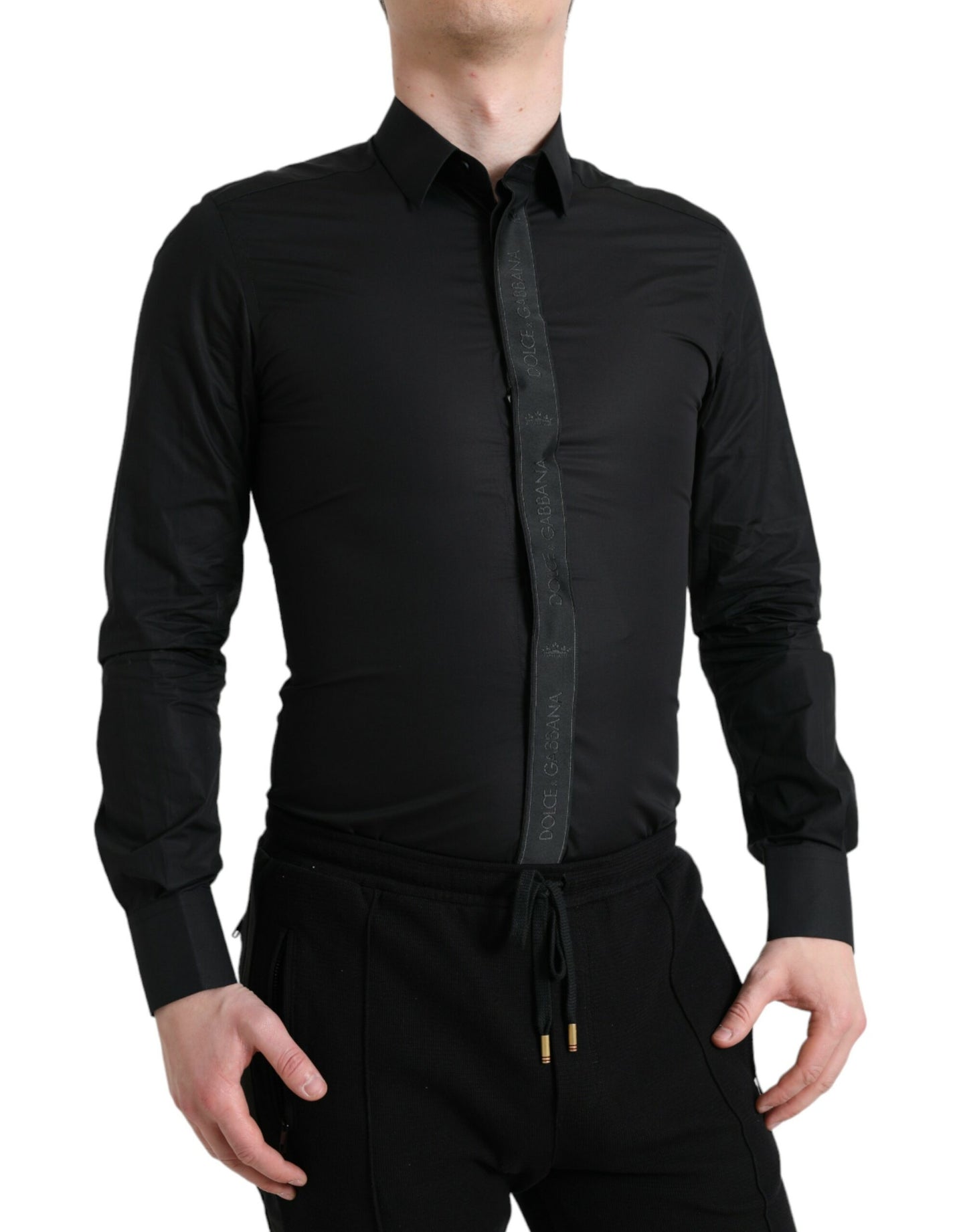 Dolce &amp; Gabbana Elegant Black Slim Fit Shirt