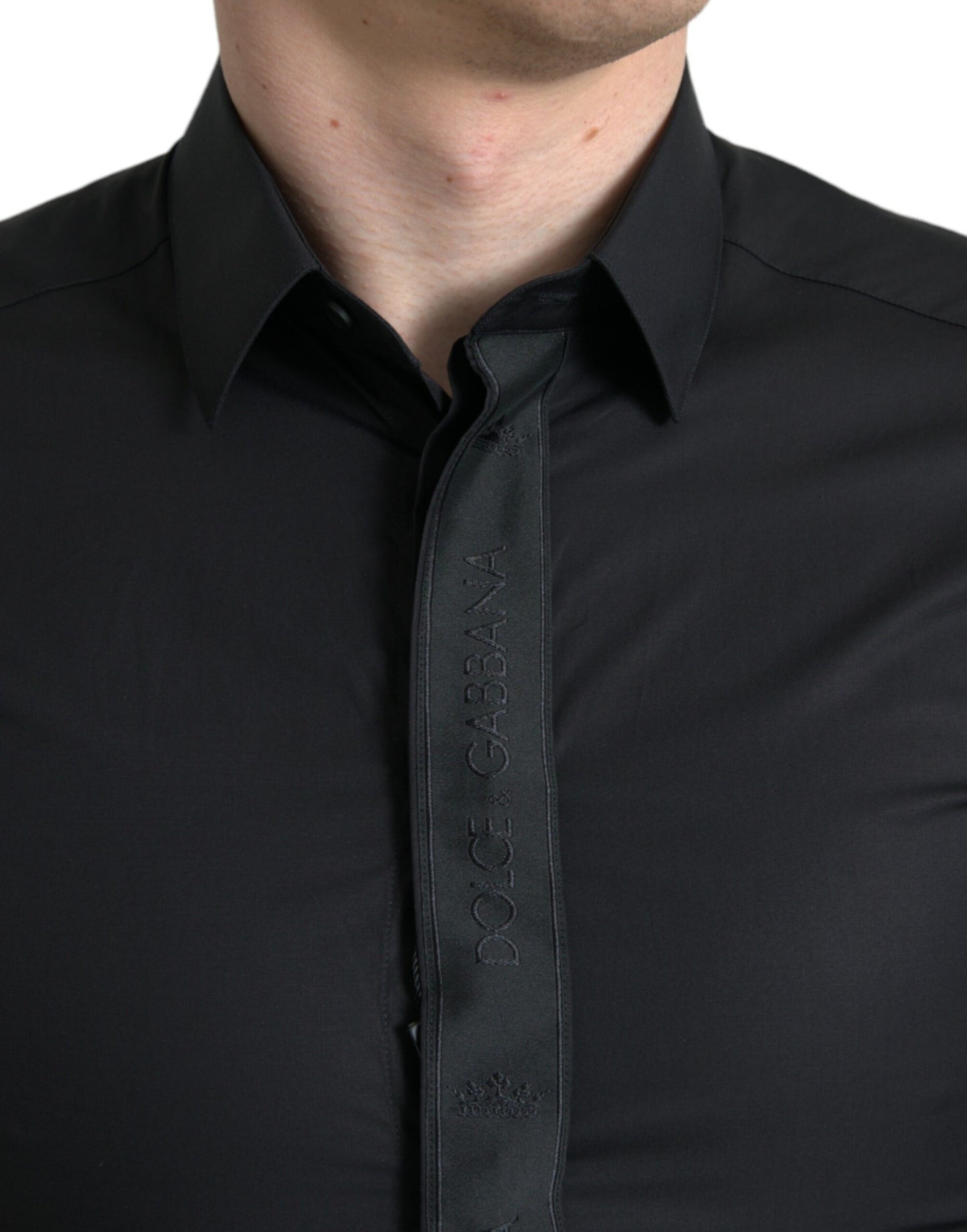 Dolce &amp; Gabbana Elegant Black Slim Fit Shirt