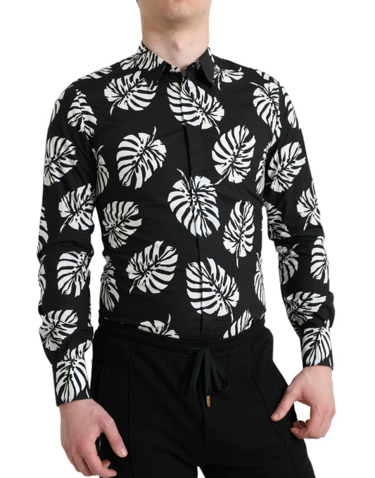 Dolce &amp; Gabbana Elegant slim fit shirt with leaf print