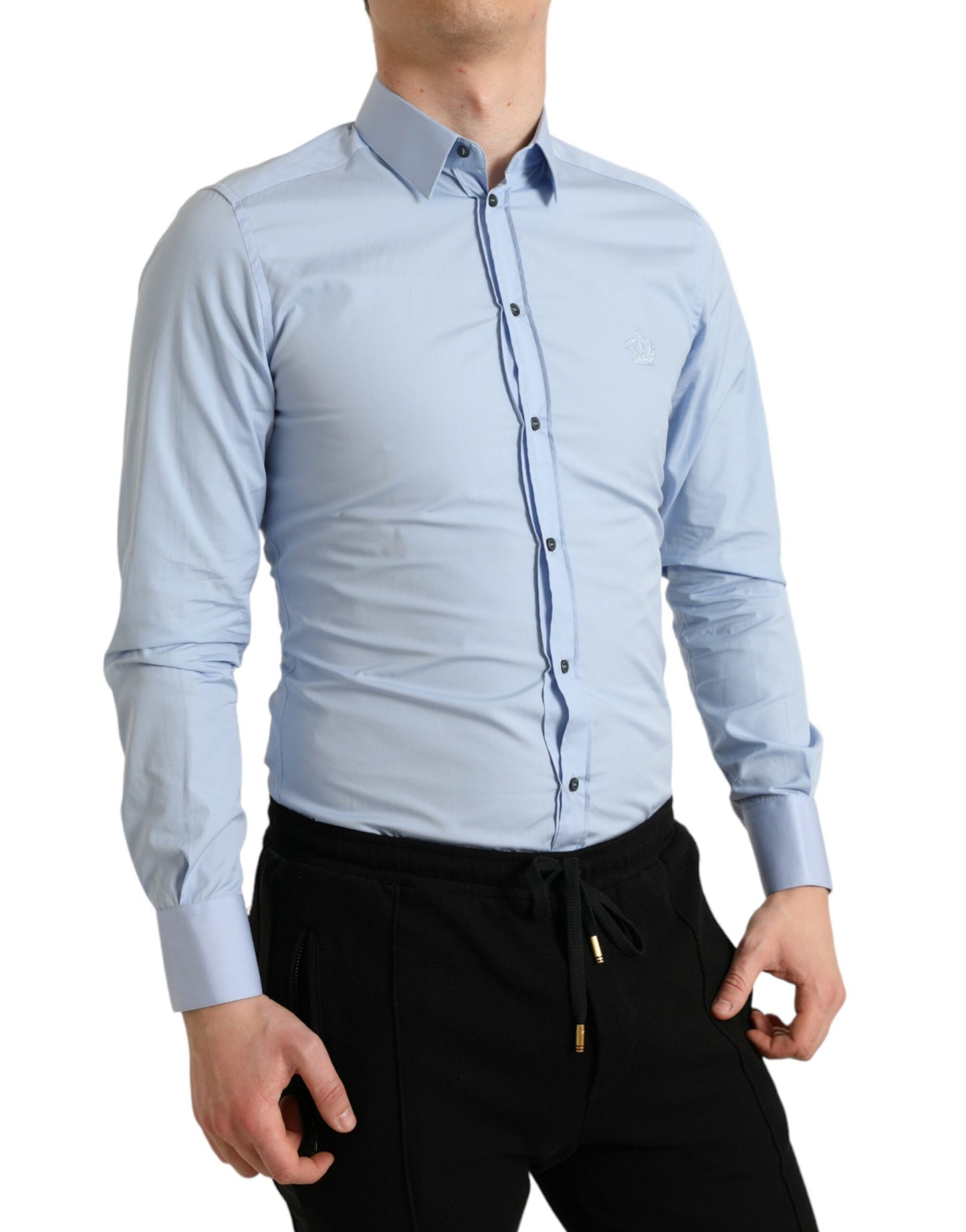 Dolce &amp; Gabbana Elegant taivaansininen slim fit -paita