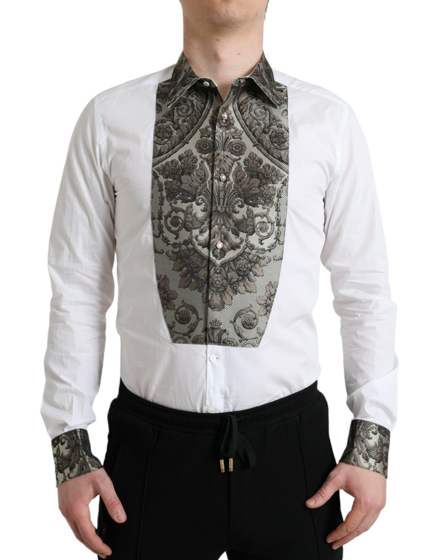 Dolce & Gabbana Elegantes Slim Fit Hemd mit französischer Manschette