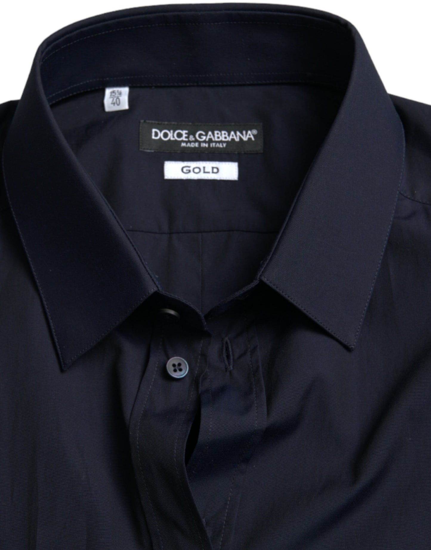 Dolce &amp; Gabbana Elegant navy blue jacquard shirt