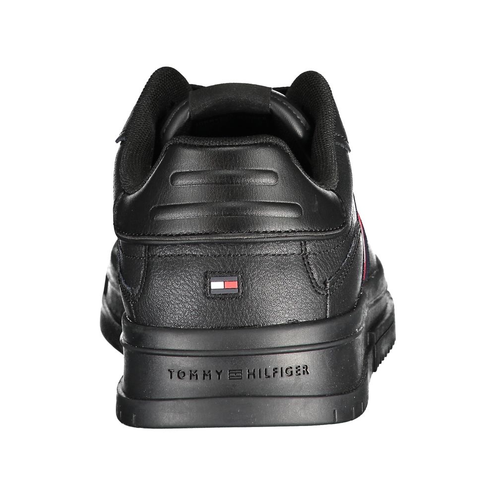 Tommy Hilfiger Schwarzes Leder Herren Sneaker