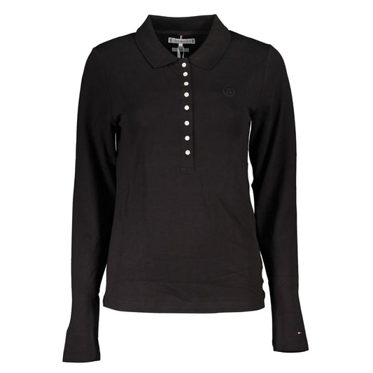 Tommy Hilfiger Schwarzes Baumwoll-Poloshirt für Frauen