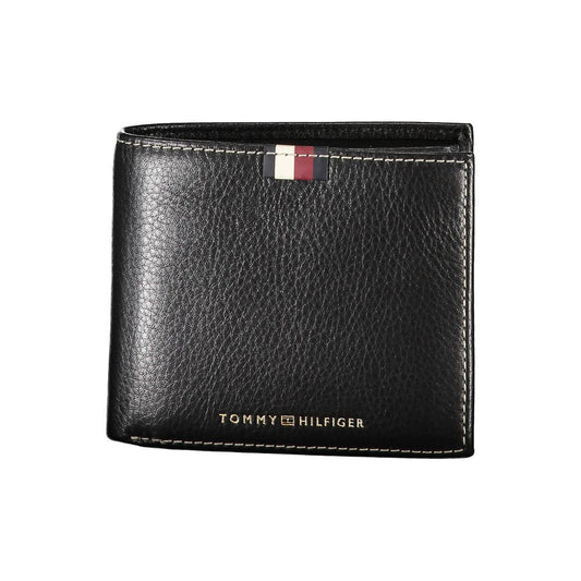 Tommy Hilfiger Schwarzes Leder Herren Portemonnaie