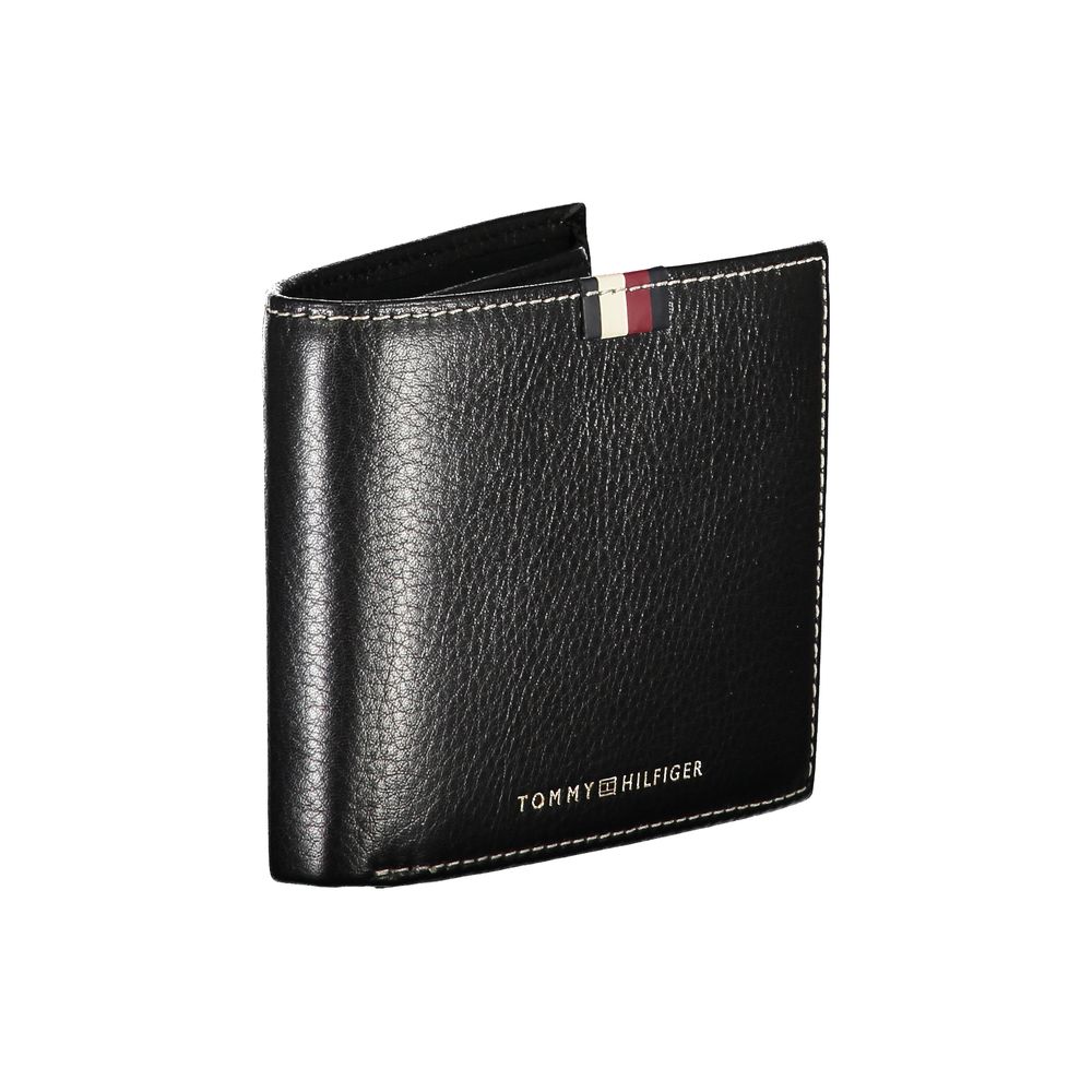 Tommy Hilfiger Schwarzes Leder Herren Portemonnaie