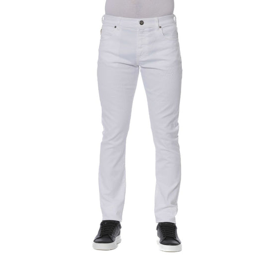 Trussardi Jeans men's jeans in white cotton