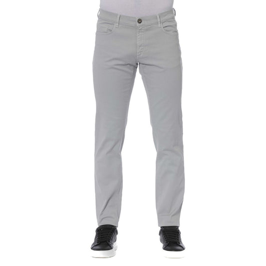 Trussardi Jeans Grey Cotton Men Jeans