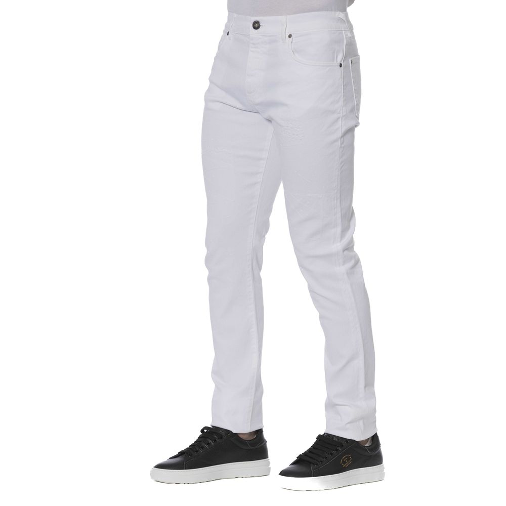 Trussardi Jeans men's jeans in white cotton