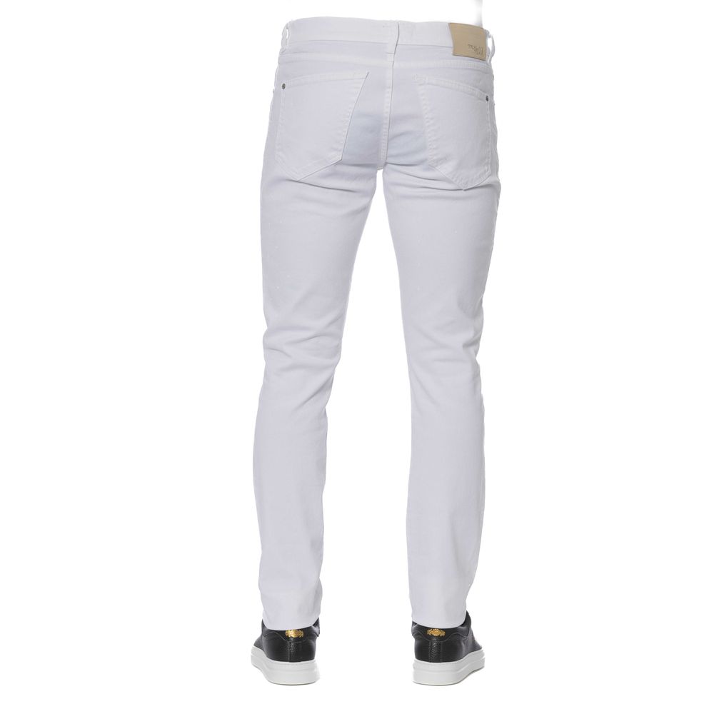 Trussardi Jeans men's jeans in white cotton