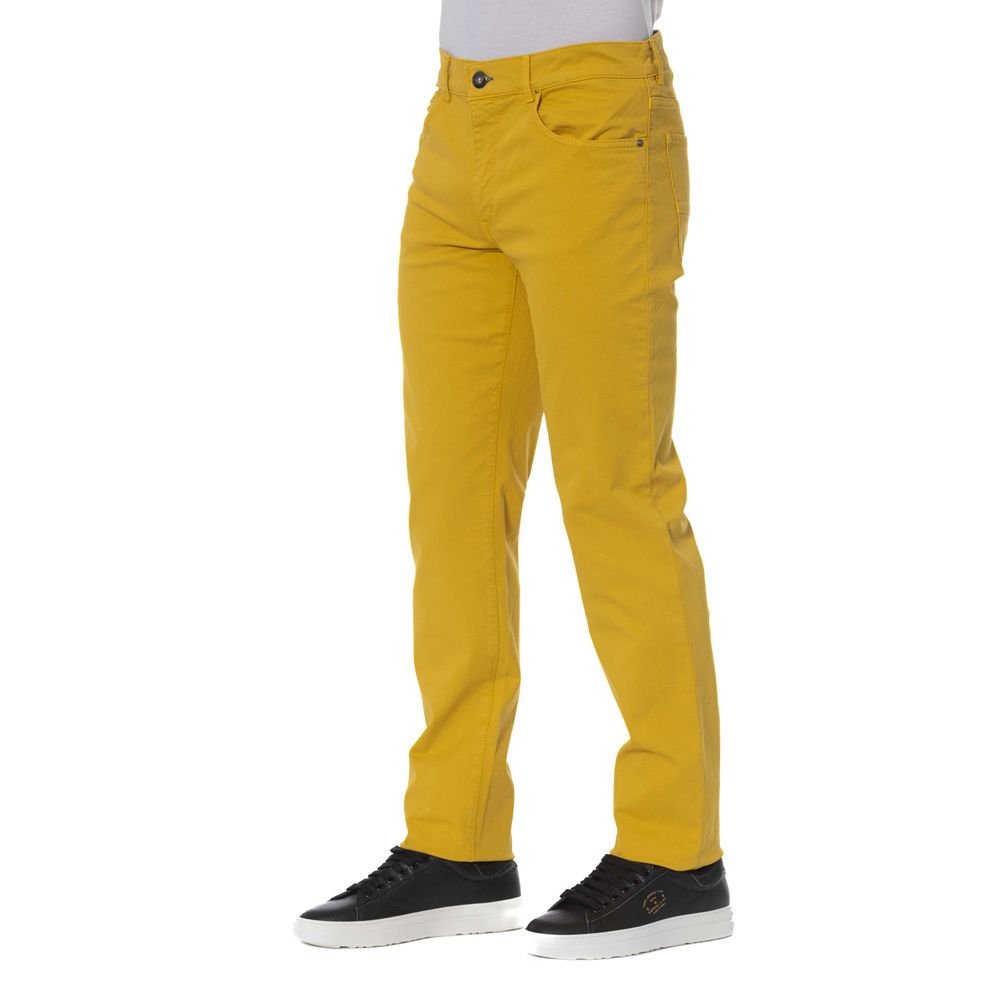 Trussardi Jeans Yellow Cotton Men's Trousers