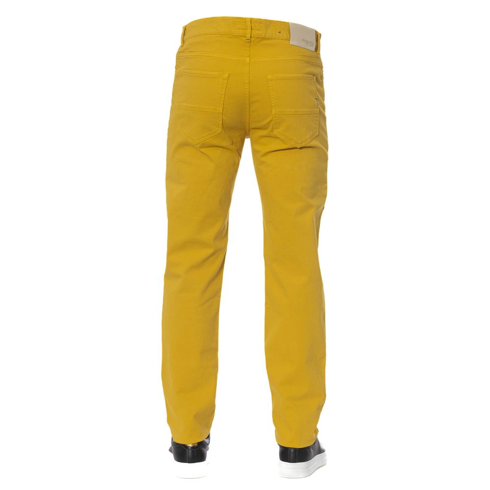 Trussardi Jeans Yellow Cotton Men's Trousers