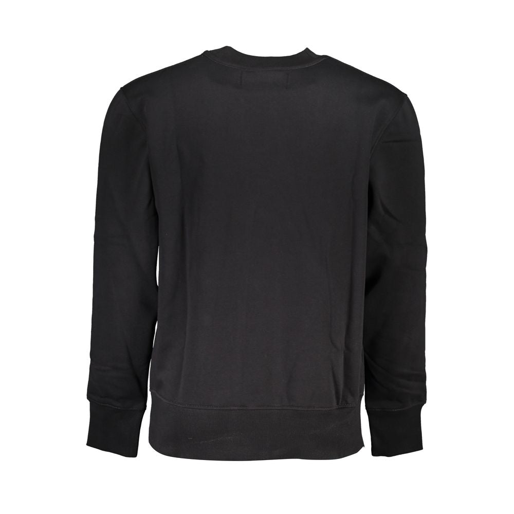 Calvin Klein Schlankes schwarzes Fleece-Sweatshirt mit Rundhalsausschnitt