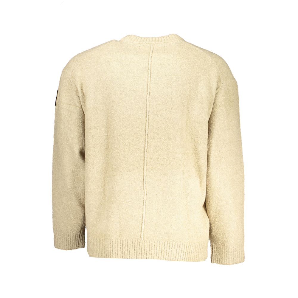 Calvin Klein Schicker beigefarbener Pullover mit Rundhalsausschnitt und kontrastierenden Details