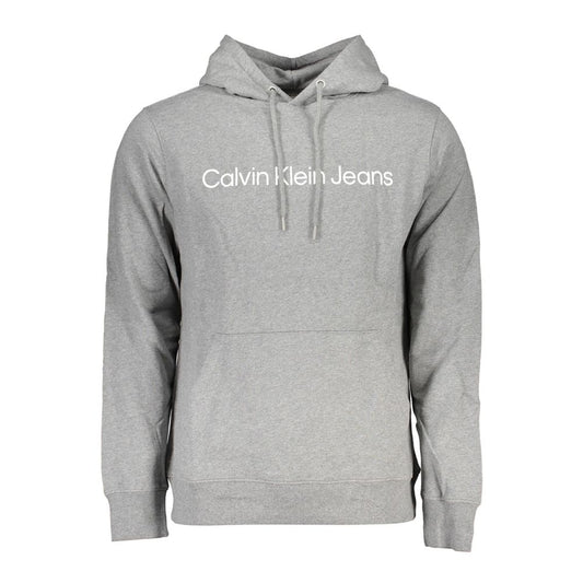 Calvin Klein Schickes graues Sweatshirt mit Kapuze und zentraler Tasche