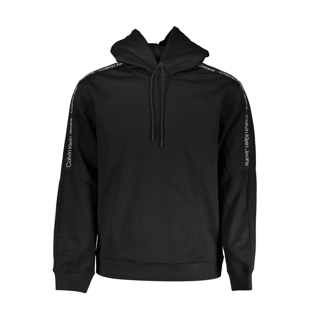 Calvin Klein Glattes Sweatshirt mit Kapuze aus Fleece in Schwarz