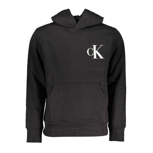 Calvin Klein Glattes schwarzes Sweatshirt mit Kapuze und Fleece-Futter