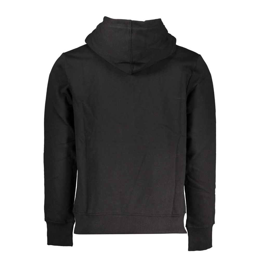 Calvin Klein Glattes schwarzes Sweatshirt mit Kapuze und Fleece-Futter