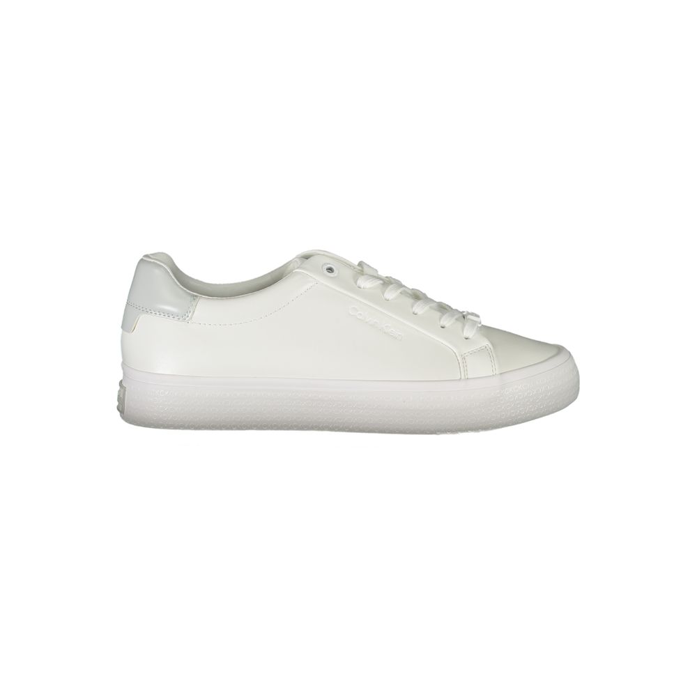 Calvin Klein Elegante weiße Sneakers mit kontrastierender Verzierung