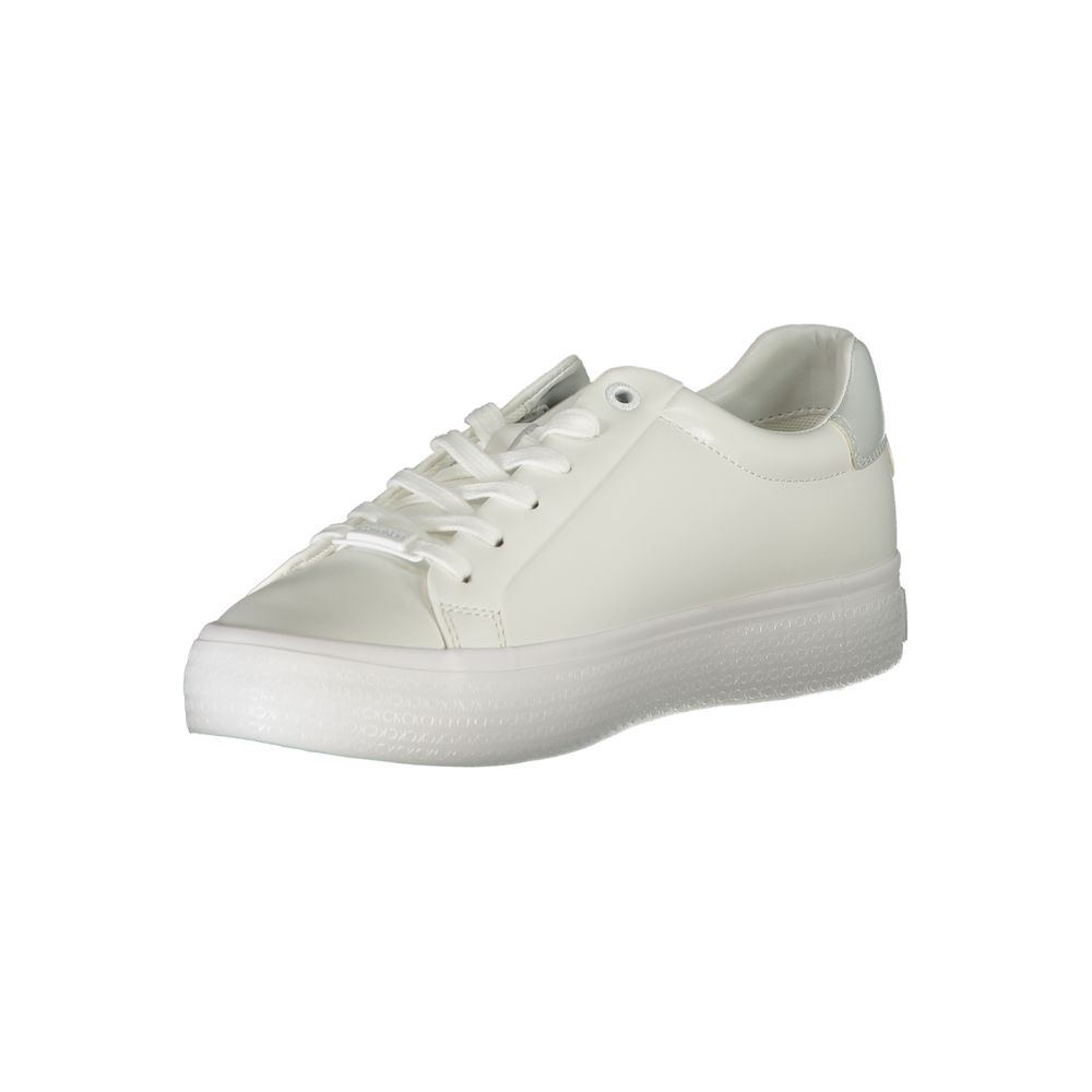 Calvin Klein Elegante weiße Sneakers mit kontrastierender Verzierung