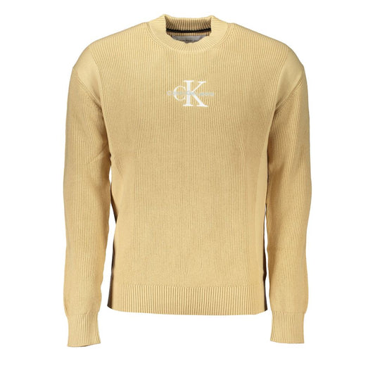 Calvin Klein Schicker beigefarbener Baumwollpullover mit Rundhalsausschnitt