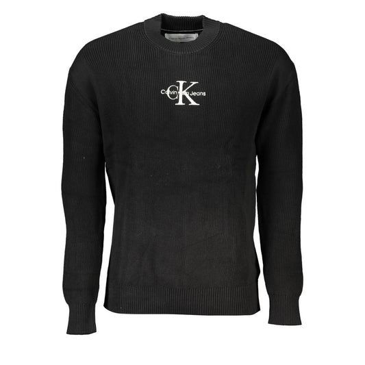 Calvin Klein Schlichter Baumwollpullover mit Rundhalsausschnitt und kontrastierenden Details