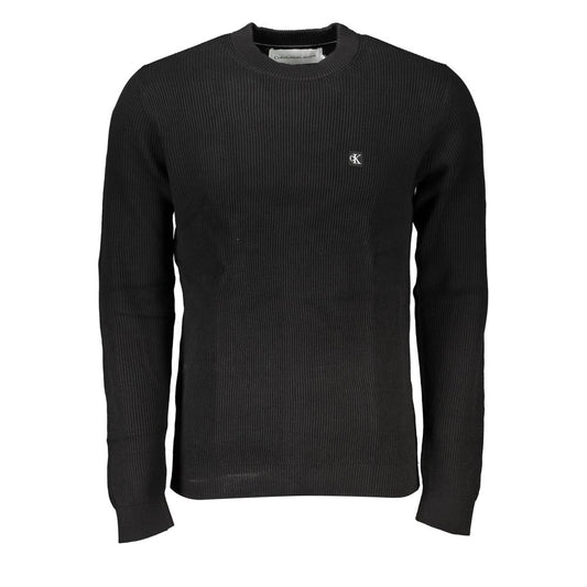 Calvin Klein Schlichter schwarzer Pullover mit Rundhalsausschnitt und Logo