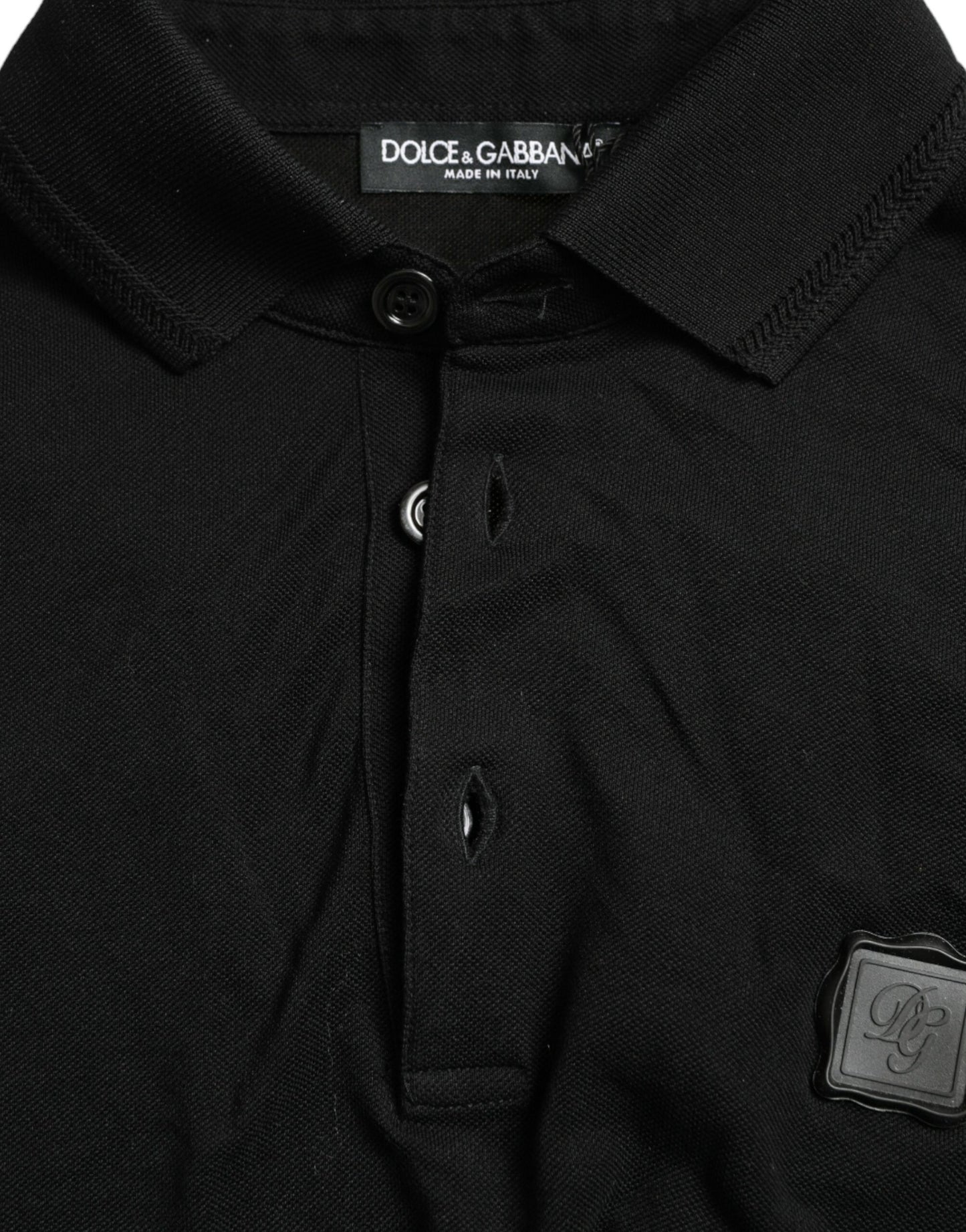 Dolce &amp; Gabbana Elegant Black Cotton Polo Shirt