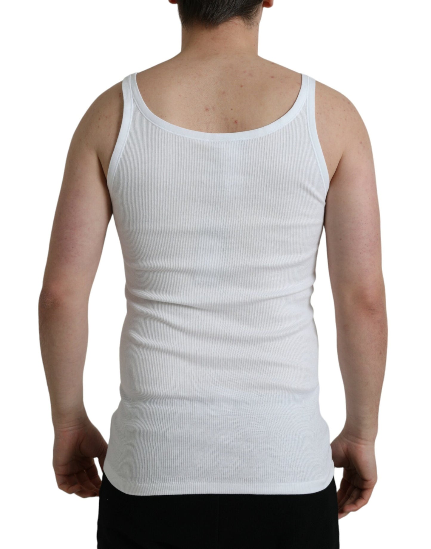 Dolce &amp; Gabbana Elegant White Cotton Tank T-Shirt