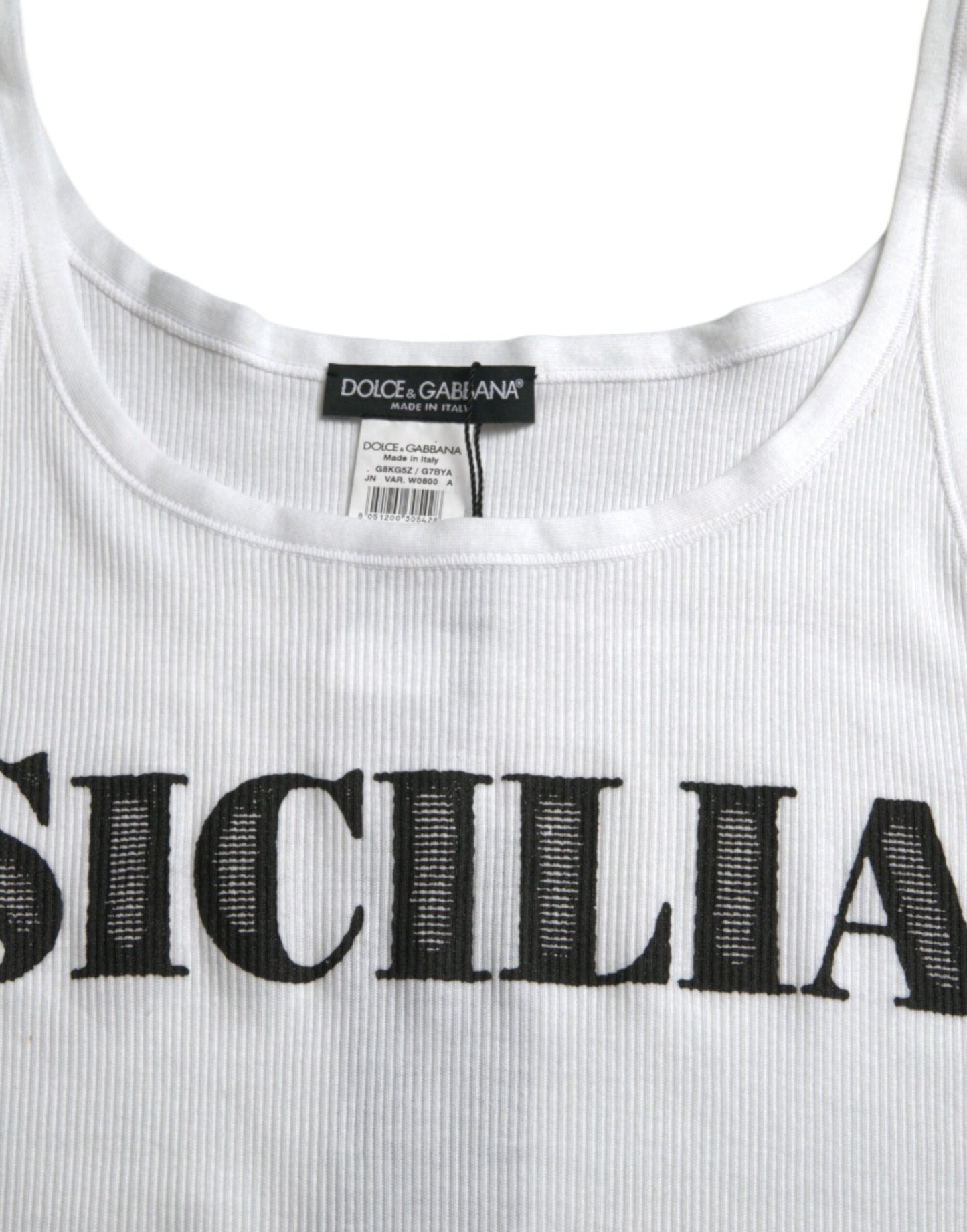 Dolce &amp; Gabbana Elegant White Cotton Tank T-Shirt