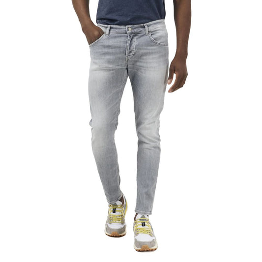 Dondup Elegant gray stretch icon jeans