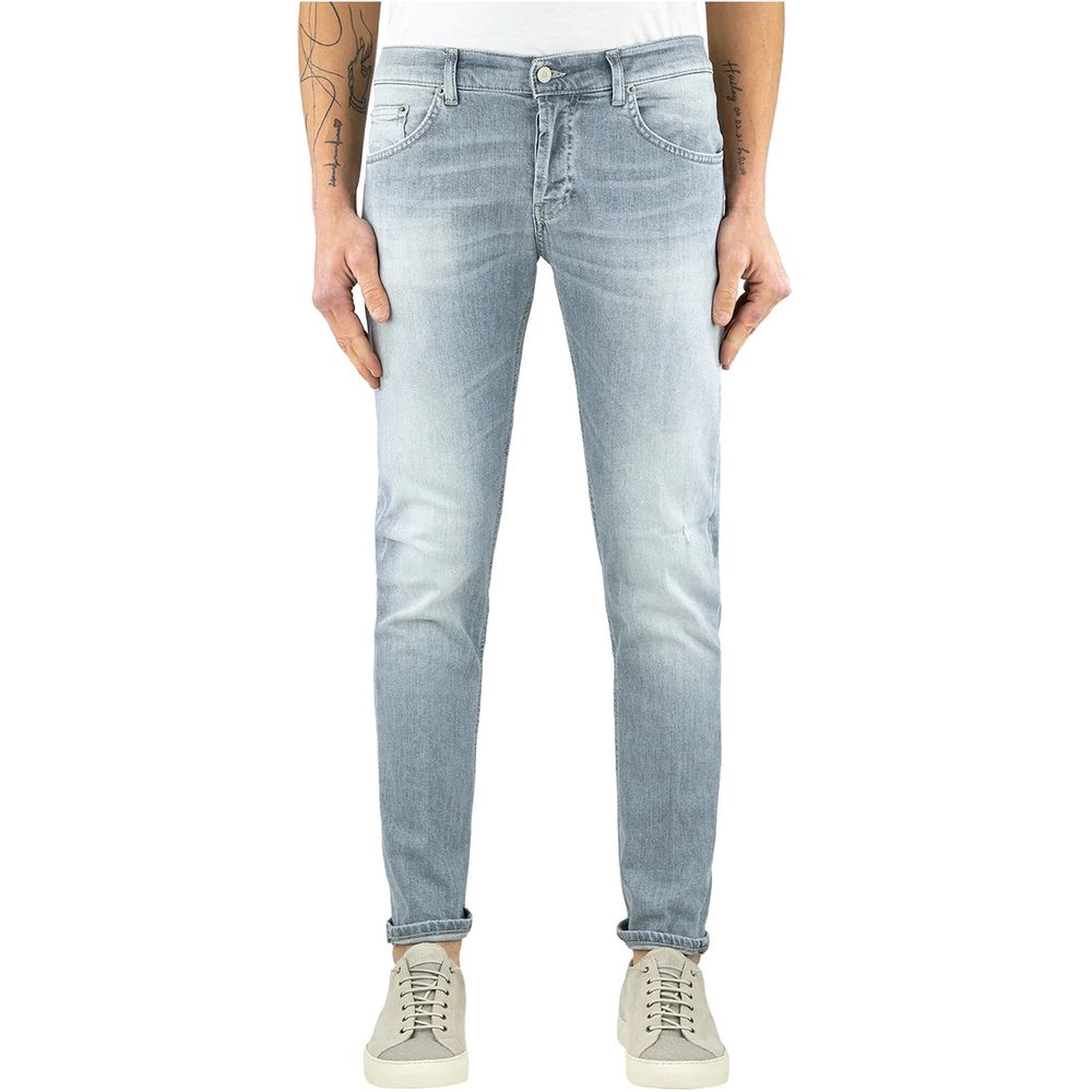 Dondup Plain Grey Slim Fit Designer Jeans