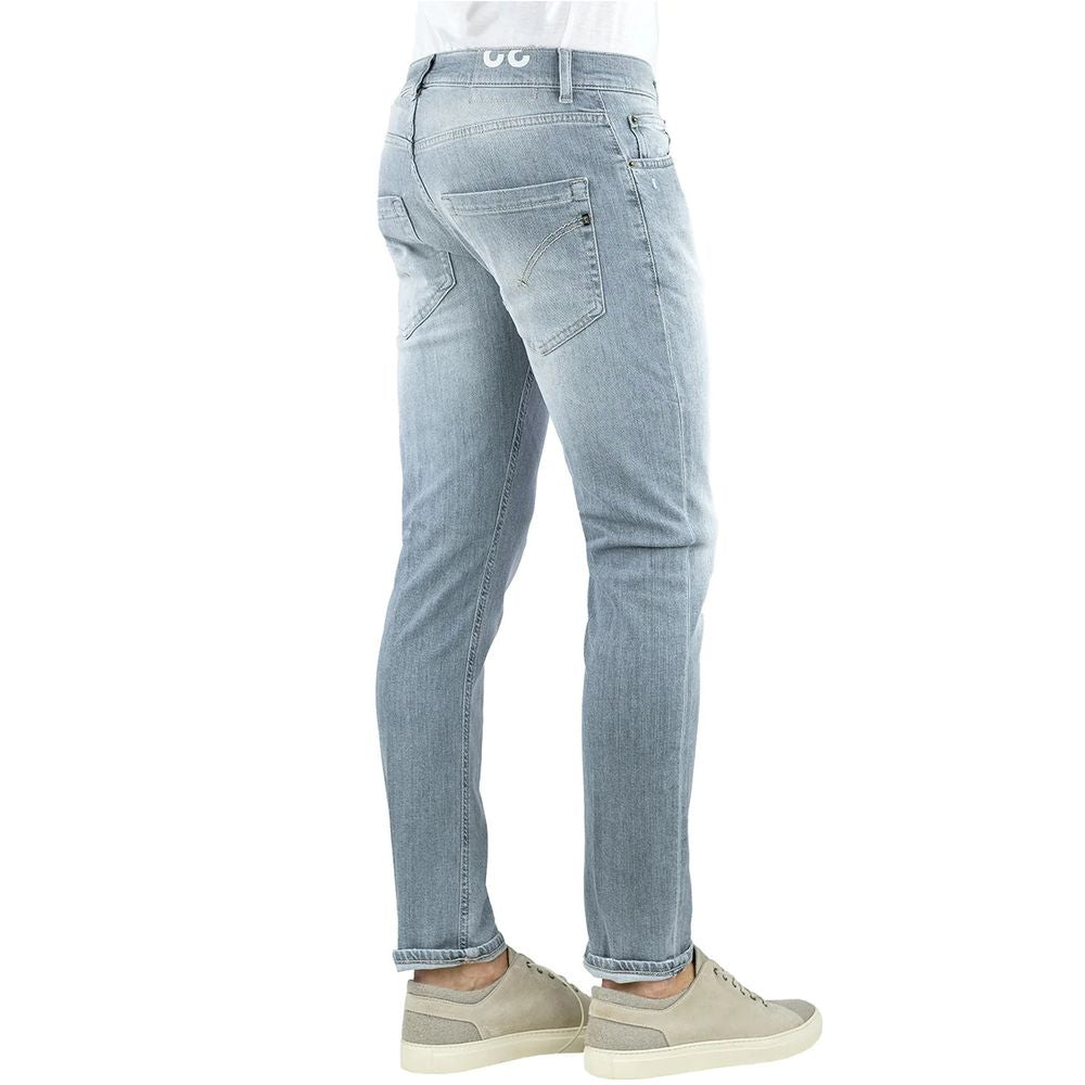 Dondup Plain Grey Slim Fit Designer Jeans